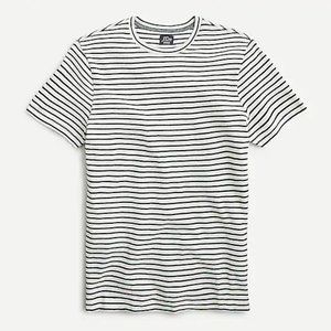 J.Crew Striped Cotton-Cashmere SS Knit T-shirt Cream/Black AW183 (Small)